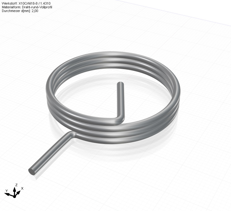 3D-CAD-Konstruktion einer Schenkelfeder